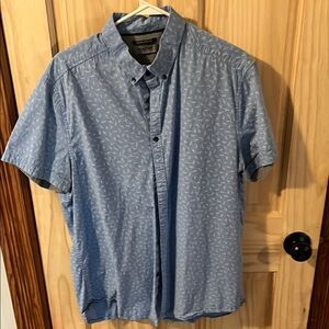 Men's Kenneth Cole Blue Short Sleeve Button Up
